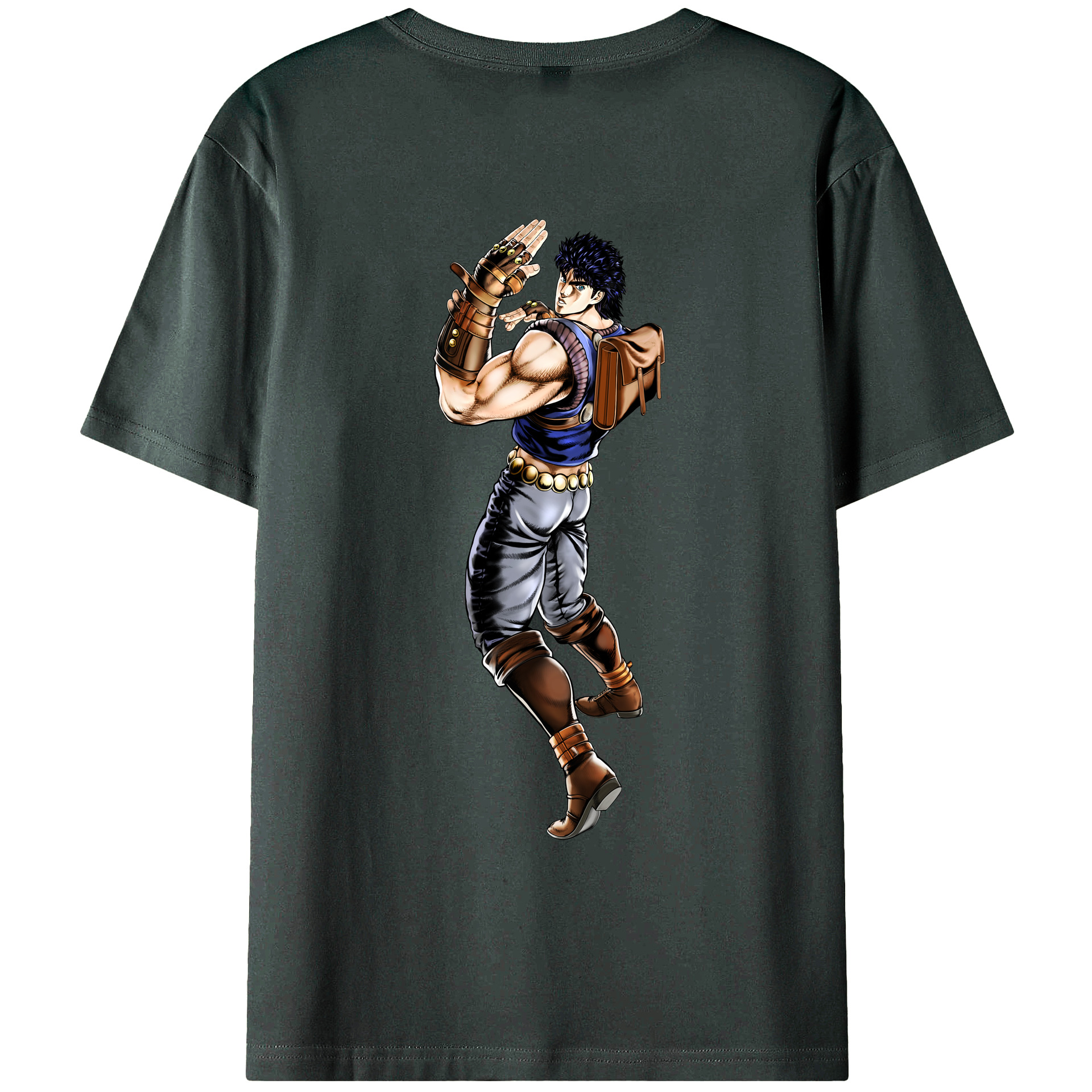 （画像用） ジョジョの奇妙な冒険 /ジョナサン?ジョースター JoJo's Bizarre Adventure Jonathan Joestar 綿100％ メンズ半袖Tシャツ（バックプリント） 通気性